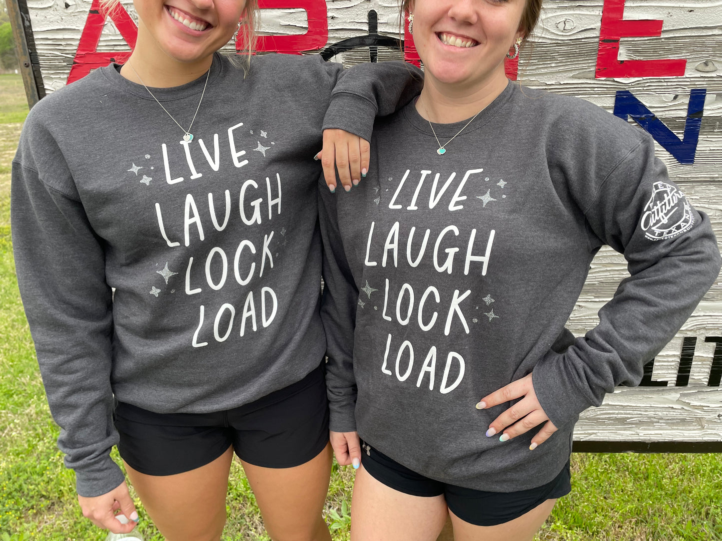 Armed Texans Outfitters Live Laugh Lock Load Crewneck Sweatshirt