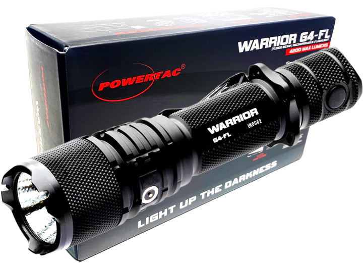 Powertac WARRIOR G4-FL - 4200 LUMEN FLASHLIGHT (WIDE BEAM)